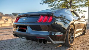 Ford Mustang Performance Exhaust - CORSA Performance - Cat Back, Dual Rear Exit, Twin Black Quad Tips, Xtreme - Black - `15-`17